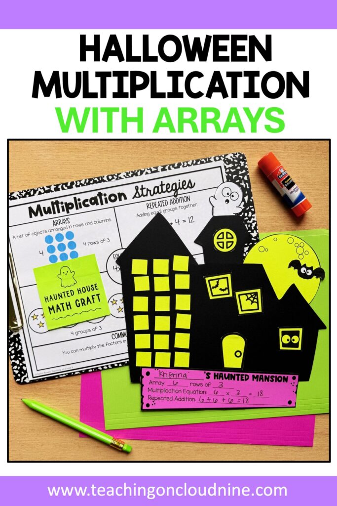 Halloween multiplication with arrays haunted house math craft pin for math array examples